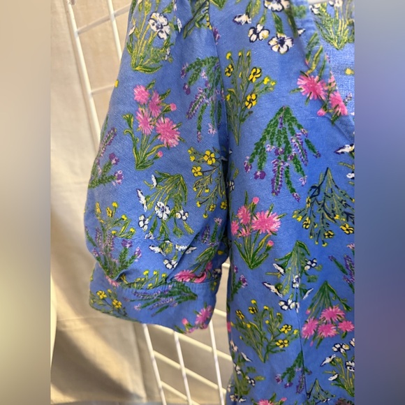 LOFT Blue Floral Mini Dress PTP 20 Length 31 - Picture 3 of 4